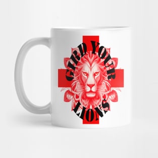 Gird Your Lions England Coach Fun Idiom Red Lion Mug